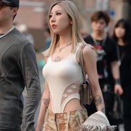 D0512 Spring Summer One-Piece Vest U-Neck Suspenders Women's Inner Waistless Niche Slim-Fit Outer We