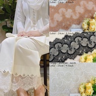 LACE LEMBUT PANEL FRENCHLACE LACEMEWAH BOLEH BUAT VEIL, CAPE, BORDERLACE RENDA BAJU KURUNG LACE BAJU