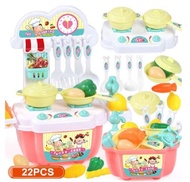 22PCS Mini Kids Kitchen Toys Girl Cooking Set Toys Boys Cooking Set Toys Mainan Masak-Masak Budak Pe