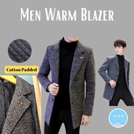 Winter Blazer Coat for Men with Cotton Padded Men's Blazer Coat