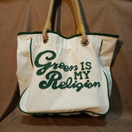 benetton hobo tote bag canvas - tas benetton - tas benetton preloved - benetton preloved - tas prelo