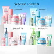 SKINTIFIC Paket 6pcs set : moisturizer + Sunscreen + Serum + Clay Mask Stick + Facial Cleanser + Ton