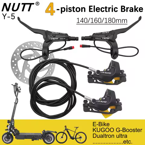 NUTT 4 Piston Y-5 Electric E-Bike Scooter Disc Brake Hydraulic Bicycle 140 160 180 Rotor For A5-D KU