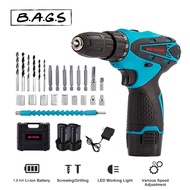TheBags 12V Cordless Electric Screwdriver Drill Rechargeable Cordless Screwdriver Drill Hand Drill Battery Drill