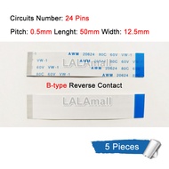 5 cái/lốc 24p 24Pin FPC Ribbon linh hoạt Flat Cable Pitch 0.5mm Chiều dài 50mm 5cm ffc dây AWM 20624