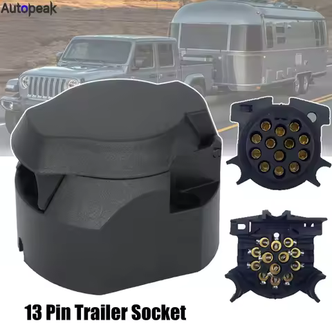 Durable 12V 13 Pin Euro Trailer Socket 13-Pole Tow Bar Towing Socket Caravans Wiring Electrical Conn