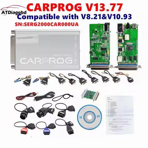 Newest Online Carprog 13.77 Full Adapters with keygen Car Prog 8.21/V10.93 Iprog Pro V86 For Air-ba-