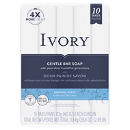 Ivory Gentle Bar Soap Original Scent 4 oz 10 Count (ไอวอรี่ สบู่ก้อน)