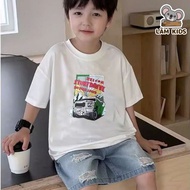 short sleeve Boys Loose Format T-Shirt Made of 4-Way Stretch Cotton Super Cool and Sweat Absorbent A