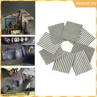 [BlesiyaedMY] 8x 1:35 Steel Shed Corrugated Sheets Architecture House Hobby Craft Building