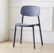 加厚簡約休閒塑膠靠背餐椅(新灰藍色)(尺寸:44*46*80CM)