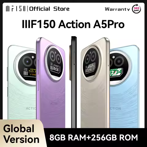 IIIF150 Action A5Pro Phone Dual Screen Design Smartphone Android 15 8GB RAM 256GB ROM 6.8" HD+ Displ