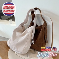 Large Capacity Tote Bag Women's New Fashion Corduroy Bucket Bag Student Class Shoulder Bag Sling Bag