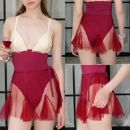 Try_yorata l Boujee Da nang Fairycore one piece Ruffle skirt Godet wrap skirt ชุดว่ายน้ำวันพีช ผู้หญ