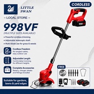 Mesin Rumput Bateri 998VF Cordless Grass Cutter Electric Lawn Mower Wheeled Grass Trimmer Pemotong R