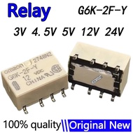 chip 1-5Pcs/lot G6K-2F-Y DC 3V 4.5V 5V 12V 24V SMD Signal Relay 8PIN 10*6.5*5mm GAHP