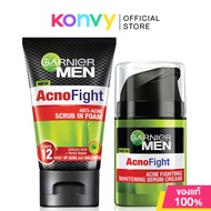 Garnier Men Set 2 Items Acno Fight Foam 100ml + Serum 40ml