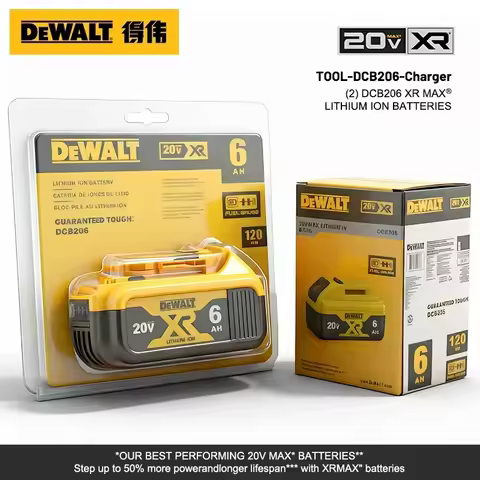.100% Genuine Dewalt 20V Battery, 2AH 5AH 6AH Rechargeable Lithium Ion Battery, Dewalt DCB200 Power 