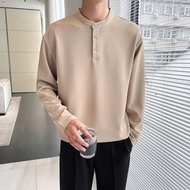 Áo thun nam dài tay cổ tròn chất liệu nỉ co giãn ELNIDO