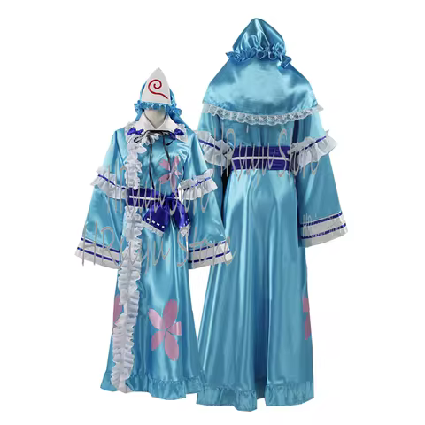 Anime Cosplay Saigyouji Yuyuko Costume Lolita Dress For Women men suit Halloween Party Cos customize