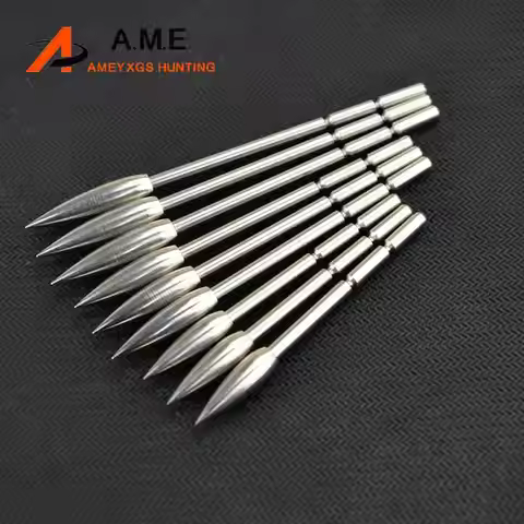 6/12/24Pcs 3.2mm Arrowhead 80 100 120 Grains for ID 3.2mm Arrow Shaft Stainless Steel Target Point A