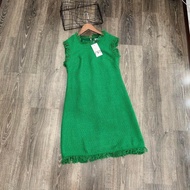 Blue fringed A-line tube dress V329