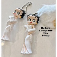 正版🇺🇸Betty boop keychain 環球影業 經典卡通 美女貝蒂 貝蒂 白色禮服 吊飾 鑰匙圈 卡通鑰匙圈