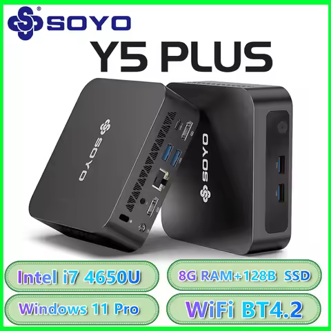 SOYO Mini PC Y5AIR Intel i5 4250U & Y5PLUS i7 4650U CPU 8G RAM 128G ROM VGA USB3.0 M.2 Win11Pro Desk