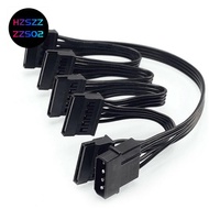 4Pin IDE to 5-Port Power Supply Cable 4Pin  to Multi SATA Port 18AWG Wire Power Cord For Hard Drive 