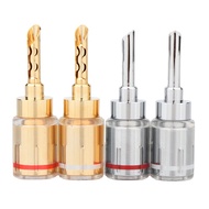 1PCS/4PCS 24K Banana Plug 6mm Adapter Speaker Connector Socket Audio Jack Screw Electronic Connector