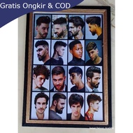 Barber shop wall decoration hair model plus frame size 53, 35