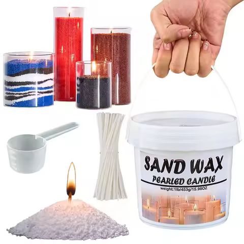 1LB Barrel White Sand Wax DIY Handmade Scented Candle Making Kit Ice Flower Wax Snowflake Wax Pearl 