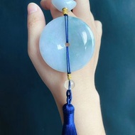 天然緬甸玉翡翠 水墨氣韻 詩意玉飾 飄花 大平安扣 車掛 包掛