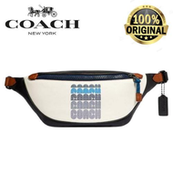 BIG SALE ! (100% ORIGINAL) COACH Rivington Belt Bag Waistbag with Coach Print - Tas Samping Pria Terbaru Kulit Coach Brand - Tas hp - Tas Dada