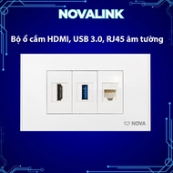 In-wall HDMI+ RJ45 +USB 3.0 socket - Wallplate hdmi, RJ45, USB wall plate [real photo]