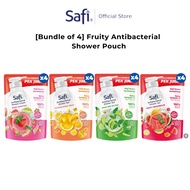 [Bundle of 4] Safi Antibacterial Fruity Shower Gel Pouch 750g | Berry Smoothie Lime Watermelon Passi