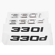 3D ABS Chrome Black 330i Logo 330d Emblem Letters Sticker Car Rear Trunk Badge For BMW E46 E90 E91 E