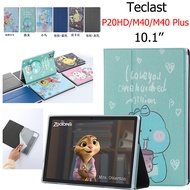 เคสฝาพับหนังพิมพ์ลายการ์ตูนสีสำหรับ Teclast P20HD M 40 P20 HD 10.1 ''หนัง PU เคสแบบพับปิดได้ M40แท็บ