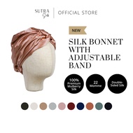 SUTRA SILK Double-Sided Silk Bonnet with Adjustable Band