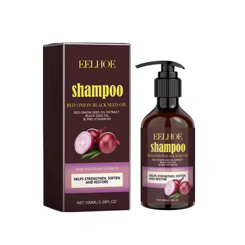 EELHOE Red Onion Shampoo Black Seed Oil for Hair Anti Dandruff Hair Shampoo Scalp Cleansing Refreshi