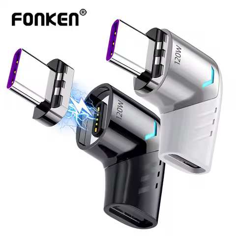Fonken USB C Charger Adapter 120W Fast Charging Type C Magnetic Cable Converter For Xiaomi Mi 9 Redm