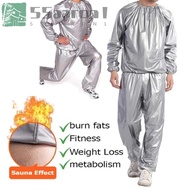 AARON1 Men Women PVC Sauna Suit, Sport Suit Long Sleeve Summer Men's Top Pants Set, Fashion Elastic 