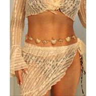 Boho beach seashell waist belt, chain waist belt
