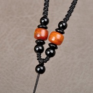 Horizontal String Dzi Bead Lanyard Adjustable Vertical String Pendant Necklace Pendant Rope Neck Han