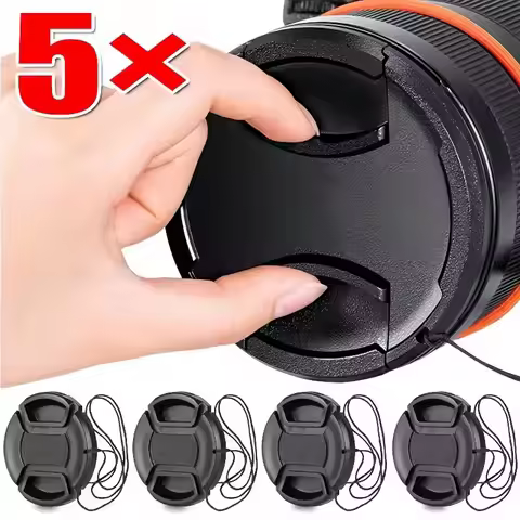 49mm/52mm/55mm/58mm/62mm Len Cover with Strap Snap on Camera Cover Universal Lens Cap For Canon Niko