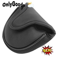ONLYGOODSS Mallet Putter Cover, White Pu Leather Golf Putter Cover, Mallet Protective Blank Black Pu