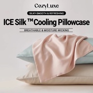 CozyLuxe Silk Cooling Pillowcase Ice Silk Fabric | Instantly Cool Feel | Comfortable Sleep All Night