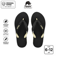 Fipper Black Series – M Sandal Jepit Anti Slip Pria Original Ringan Nyaman Hitam Black / Khakis