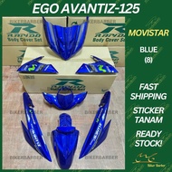 RAPIDO Coverset Yamaha Ego Avantiz-125 Movistar (8) Blue Body Cover Set (Sticker Tanam)