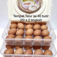 ASVITA Egg Container with 40 Holes, 2 Layers with Lid, Food Grade TTS Egg Container, 2 Eggs, 40 Eggs